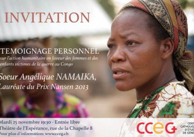 VIDEO Soeur Angélique NAMAIKA (Lauréate du Prix Nansen 2013) le 25 novembre 2014 à Genève